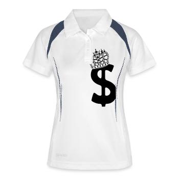 money_king - Polo respirant Femme - blanc/marine - Devant