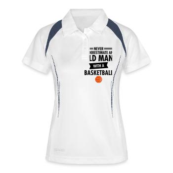 Old Man - Basketball - Polo respirant Femme - blanc/marine - Devant