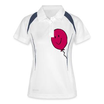 luftballon - Frauen Polo atmungsaktiv - Weiß/Navy - Vorne