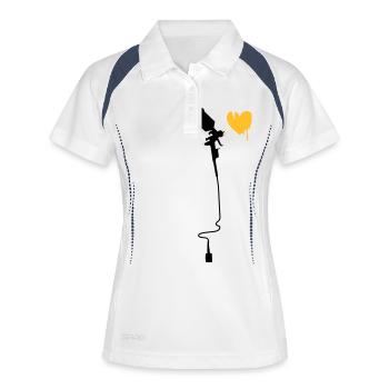 airbrushherz_2f - Polo respirant Femme - blanc/marine - Devant