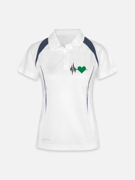 Pulse, frequency, heartbeat, vegan heart rate - Women's Polo breathable - white/navy