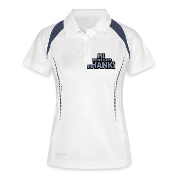 Hi I dont care - Frauen Polo atmungsaktiv - Weiß/Navy - Vorne