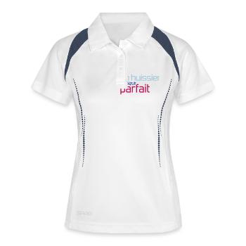 Huissier / Justice / Loi / Tribunal / Notaire - Polo respirant Femme - blanc/marine - Devant