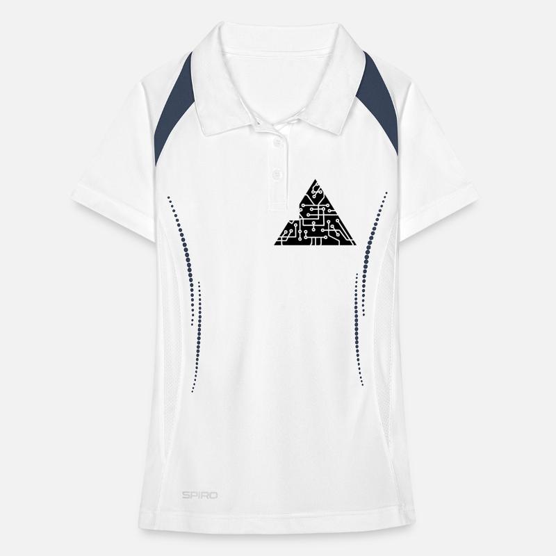 triangular shape microchip technology cool design Women's Polo breathable