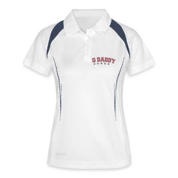 Logo Vatertag Big Daddy Held Papa Vater - Frauen Polo atmungsaktiv - Weiß/Navy - Vorne