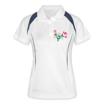 Roses - Polo respirant Femme - blanc/marine - Devant