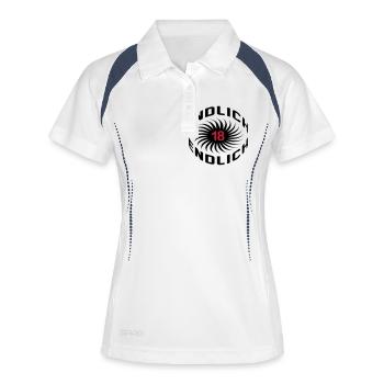endlich18 - Frauen Polo atmungsaktiv - Weiß/Navy - Vorne
