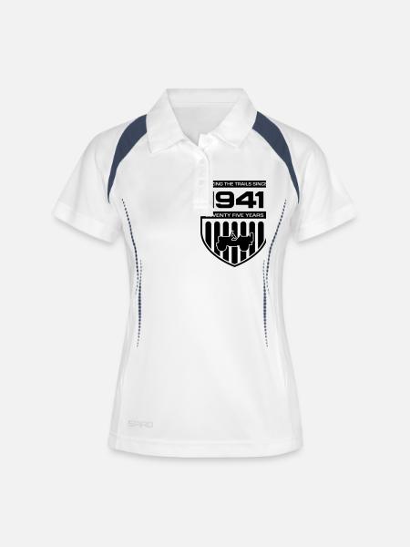 wappen willys.eps - Frauen Polo atmungsaktiv - Weiß/Navy
