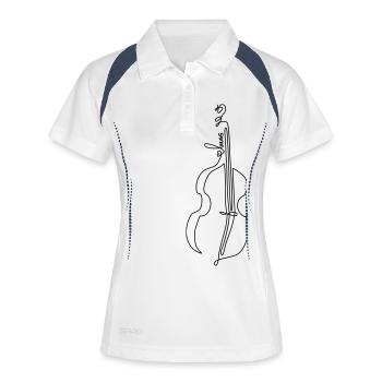 one line bass - Frauen Polo atmungsaktiv - Weiß/Navy - Vorne