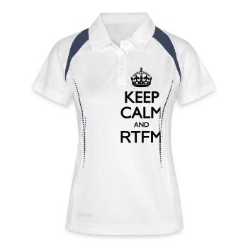Keep calm and RTFM - Polo respirant Femme - blanc/marine - Devant