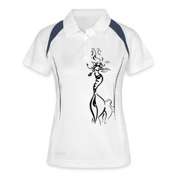 Black drawing mermaid - Women's Polo breathable - white/navy - Front