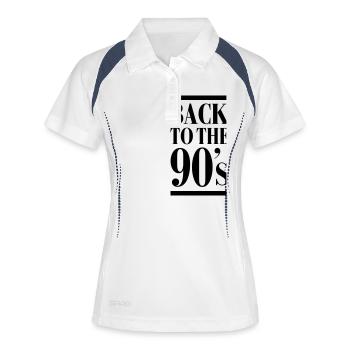 Back To The 90´s - Frauen Polo atmungsaktiv - Weiß/Navy - Vorne