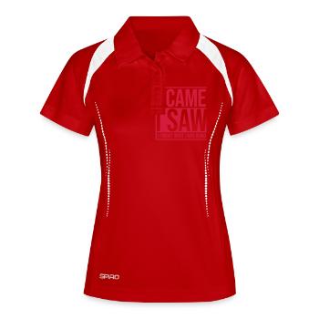 I came saw forget - Frauen Polo atmungsaktiv - Weiß/Navy - Vorne