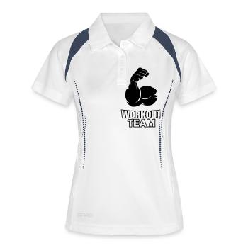 Équipe d’entraînement - Polo respirant Femme - blanc/marine - Devant