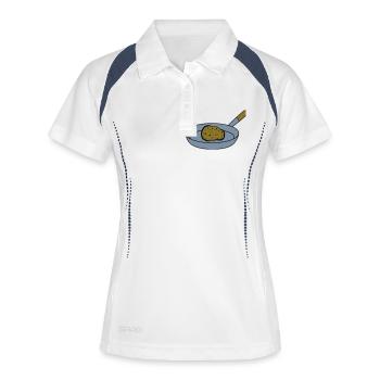 pan fried potato potato eat delicious cook k - Women's Polo breathable - white/navy - Front
