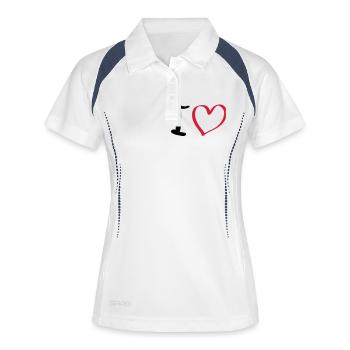 i love - Frauen Polo atmungsaktiv - Weiß/Navy - Vorne