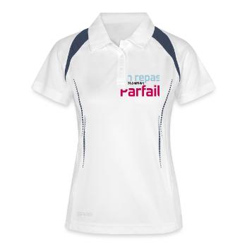 Un repas absolument parfait - Polo respirant Femme - blanc/marine - Devant