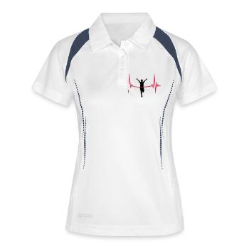 Puls battements de coeur fréquence cibler la bande rouge - Polo respirant Femme - blanc/marine - Devant