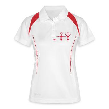 exercices tire bouchon gym 19122 - Polo respirant Femme - blanc/marine - Devant