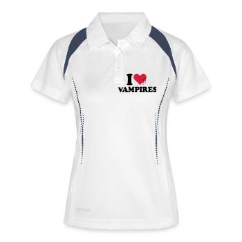 Vampire - Frauen Polo atmungsaktiv - Weiß/Navy - Vorne