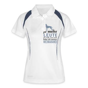 LeuteWeimi - Frauen Polo atmungsaktiv - Weiß/Navy - Vorne