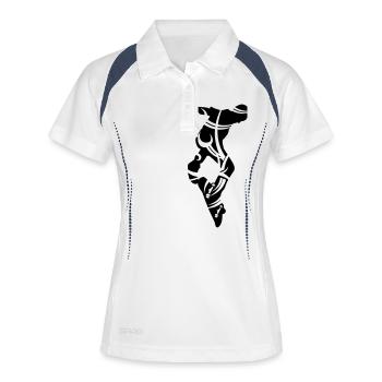 skate - Polo respirant Femme - blanc/marine - Devant