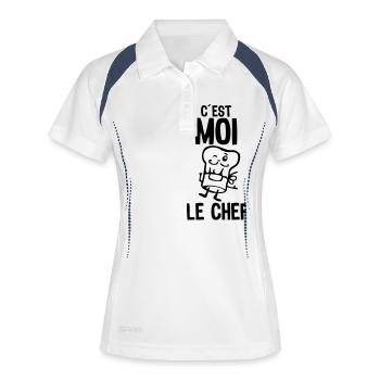 cest moi chef toque cuisinier cuisto - Polo respirant Femme - blanc/marine - Devant