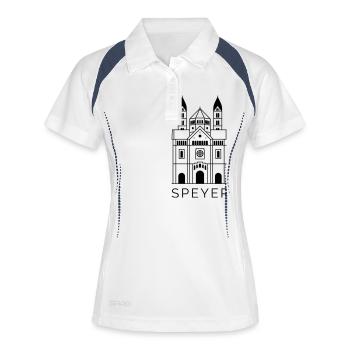 Speyer - Dom - Minimal - Moderne Police - Polo respirant Femme - blanc/marine - Devant