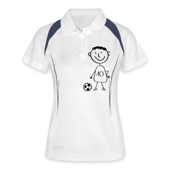 fussballer - Polo respirant Femme - blanc/marine - Devant