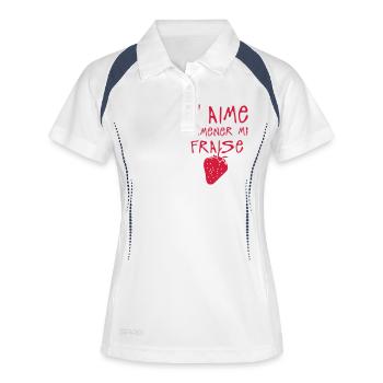 aime ramener ma fraise citation expressi - Polo respirant Femme - blanc/marine - Devant