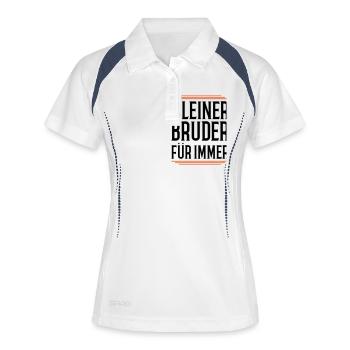 kleiner bruder für immer - Frauen Polo atmungsaktiv - Weiß/Navy - Vorne