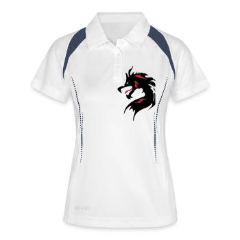 ❤️👄🐉Cool Dragon Head-I Love Dragon- 龍 - Polo respirant Femme - blanc/marine - Devant