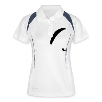 gleitschirm klein - Frauen Polo atmungsaktiv - Weiß/Navy - Vorne