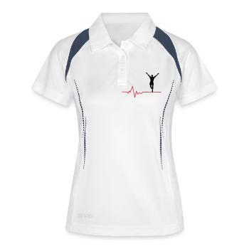 Jogger Puls - Frauen Polo atmungsaktiv - Weiß/Navy - Vorne