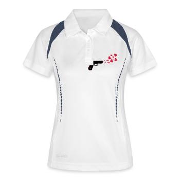 Love Pistol - Polo respirant Femme - blanc/marine - Devant