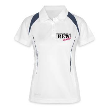 crew member (Farben frei wählbar) - Frauen Polo atmungsaktiv - Weiß/Navy - Vorne