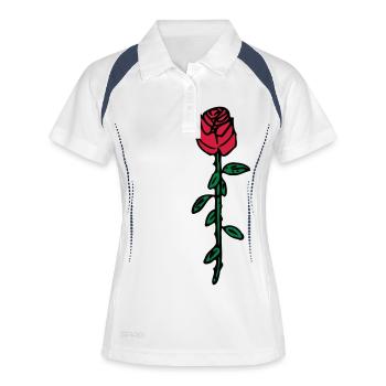 roses - Polo respirant Femme - blanc/marine - Devant