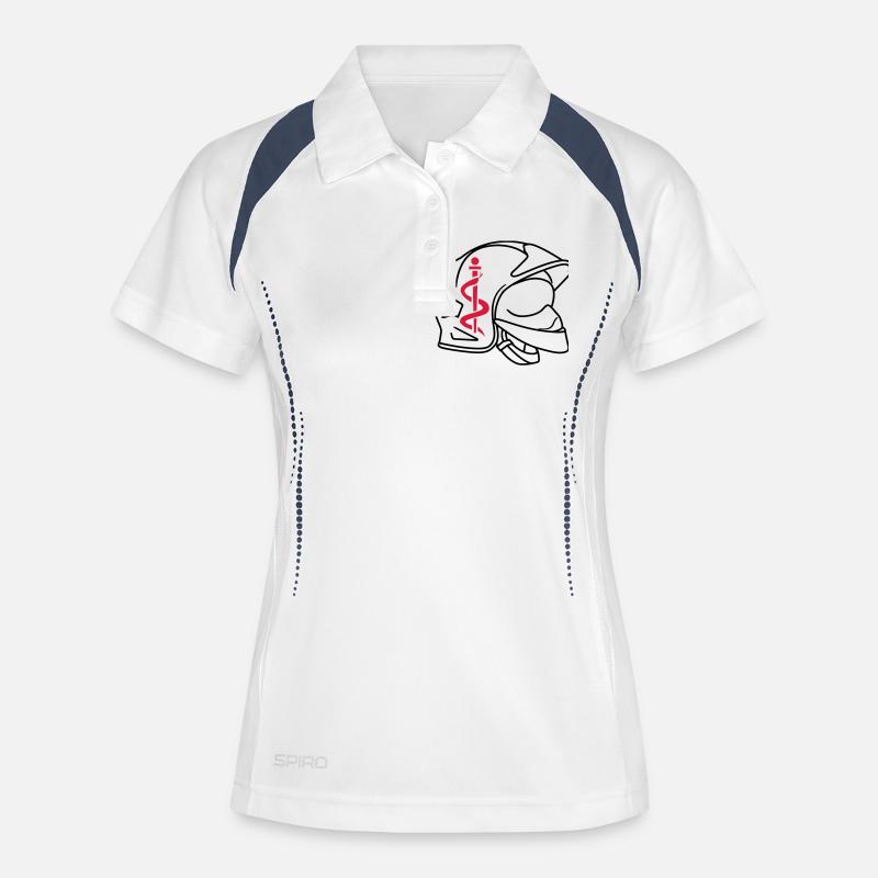 ISP pompier - Polo respirant Femme - blanc/marine