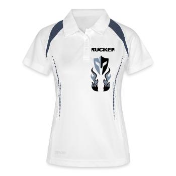 Trucker  Brust - Frauen Polo atmungsaktiv - Weiß/Navy - Vorne