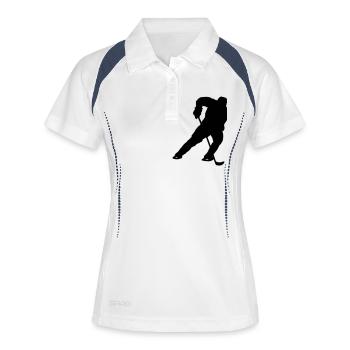 Eishockey - Frauen Polo atmungsaktiv - Weiß/Navy - Vorne