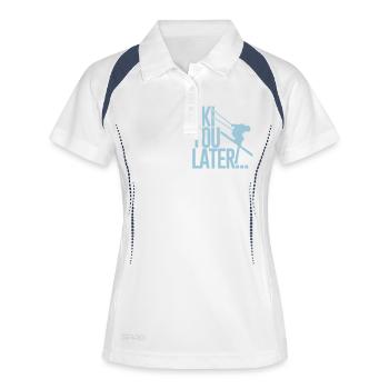 Ski you later - Skiing - Ski fahren - Schnee-Berge - Frauen Polo atmungsaktiv - Weiß/Navy - Vorne