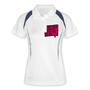Du bist nicht schön. Du siehst nur so aus. - Frauen Polo atmungsaktiv - Weiß/Navy - Vorne