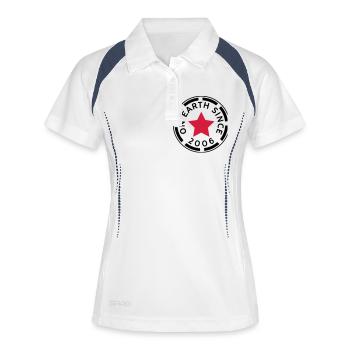 on earth since 2006 (fr) - Polo respirant Femme - blanc/marine - Devant