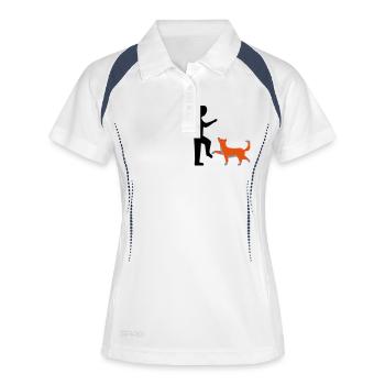 Dog Dancing 1-2 - Polo respirant Femme - blanc/marine - Devant