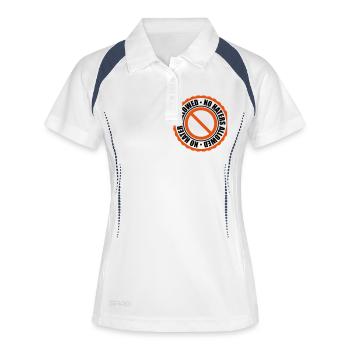 no haters allowed verboten zeichen schild stempel - Frauen Polo atmungsaktiv - Weiß/Navy - Vorne