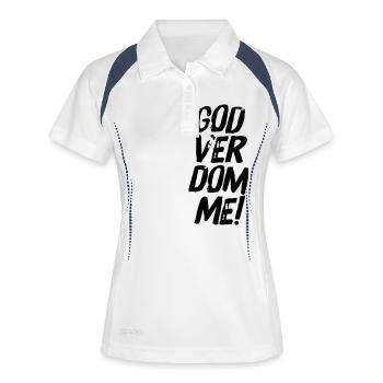 GODVERDOMME! - Frauen Polo atmungsaktiv - Weiß/Navy - Vorne