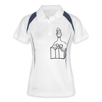 Weihnachten liebe Gans Geschenke - Frauen Polo atmungsaktiv - Weiß/Navy - Vorne