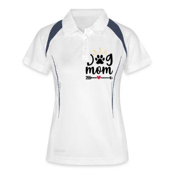 Dog mom - Frauen Polo atmungsaktiv - Weiß/Navy - Vorne