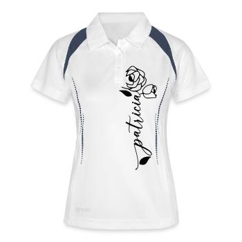 Patricia Surname First Name Name Flower - Women's Polo breathable - white/navy - Front