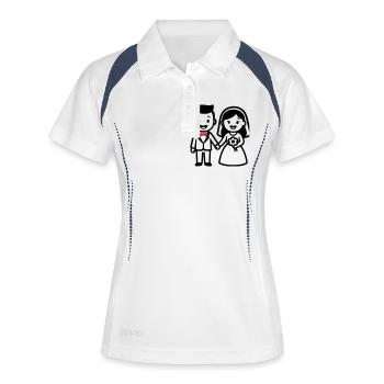 Couple de mariés - Polo respirant Femme - blanc/marine - Devant